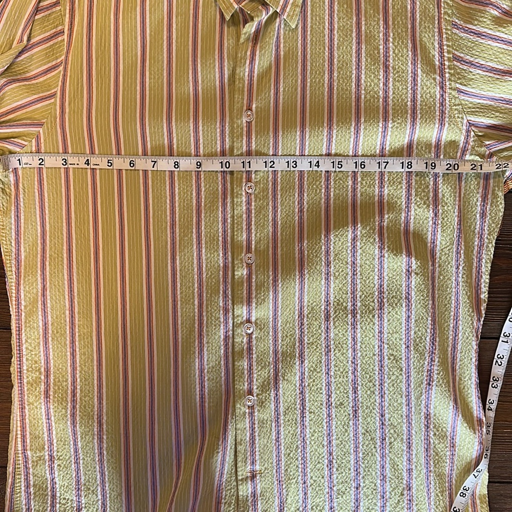 George Roth Los Angeles Spring Green with Multi Color Stripes Button Down - Picture 9 of 11